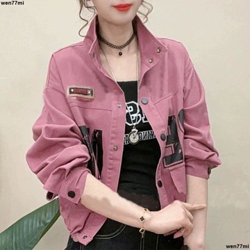 超實惠一 女外套 牛仔外套 短款牛仔外套女春季新款時尚洋氣減齡百搭設計感字母網紅上衣