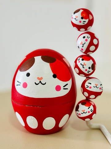 貓咪家族 磁石套裝 手工木製 療癒擺設 小木雕 公仔