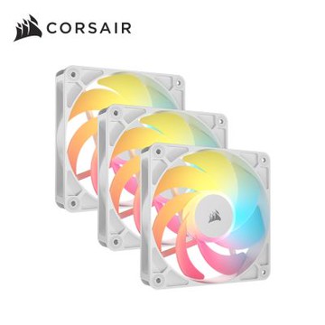 海盜船Corsair RS120-R ARGB  PWM 反向機殼風扇組【白｜3入】