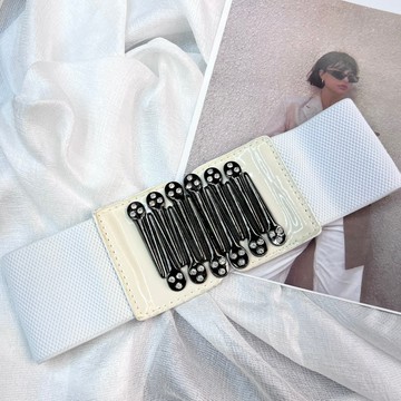 寬腰封 女腰封 幾何鑲鑽寬版腰封 寬版彈力帶 女皮帶 寬皮帶（B578)