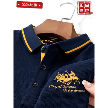 保羅專柜POLO衫男士t恤高端純棉翻領刺繡夏季潮流寬松加大碼短袖i