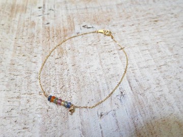 純14k金彩色藍寶石手鍊預定款