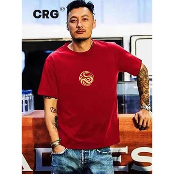 香港潮牌2025新年過年紅色t恤男女本命年蛇年衣服春秋款純棉短袖