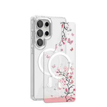Samsung S26/S25/S24系列 可拆式磁吸片材彩鑽手機殼-日本櫻