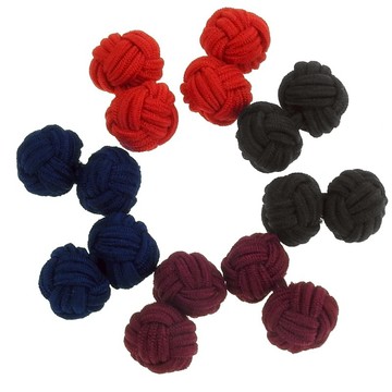 黑色紅色深藍色深紅色繩扣袖扣套裝