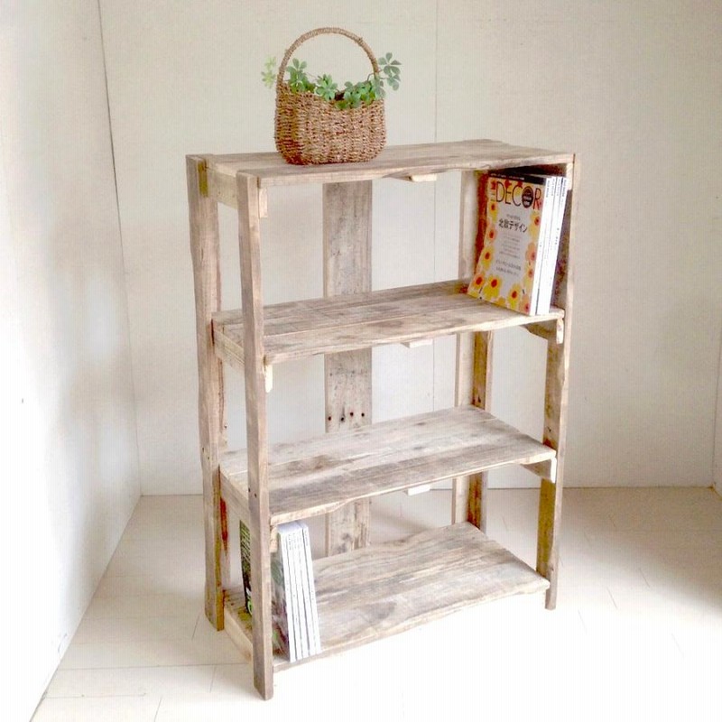 木製オープンシェルフ×2台セット 棚 収納 ナチュラル ハンドメイド 515