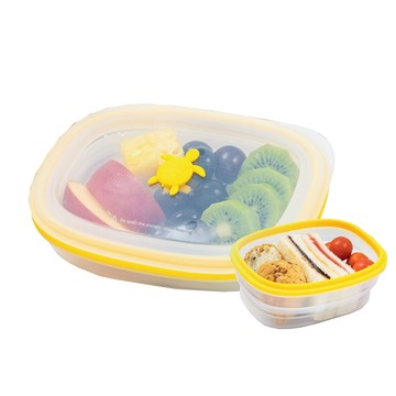 【仁舟淨塑】長方黃矽龜900ml_2.0款 | 矽密盒/保鮮盒/微波便當盒/矽膠餐盒