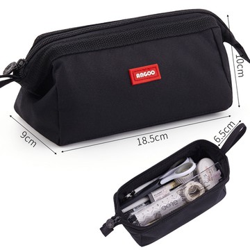 簡約大開口鉛筆袋-黑色