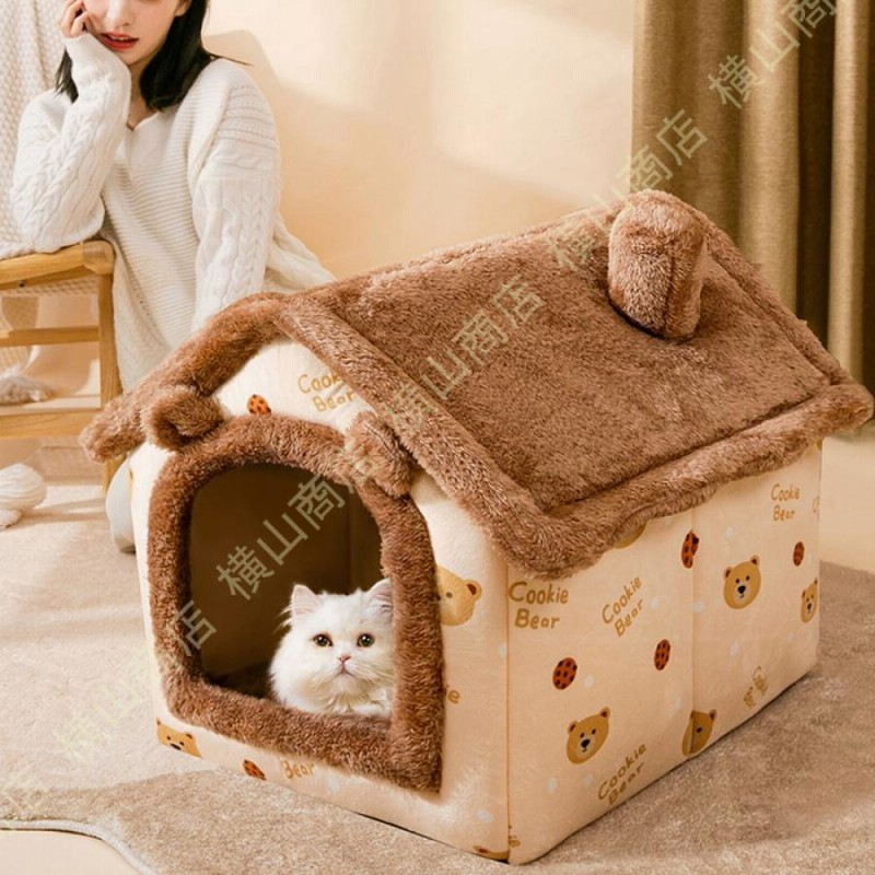 ペットベッド ドーム型 ペットハウス 2way 犬猫用 室内用 犬小屋 クッション付き オールシーズン ふわふわ 屋根付き 猫 テント おしゃれ  洗える 折りたたみ可 通販 LINEポイント最大GET LINEショッピング