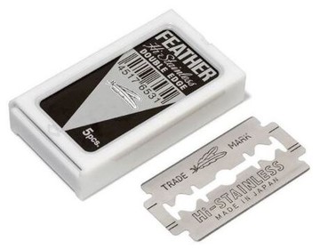 日本製 FEATHER 雙面 羽毛刀片 安全刀片 刮鬍 高級不銹鋼 5片裝｜全店$199免運