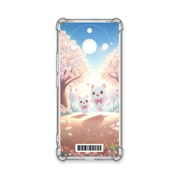 realme 手機殼 TRON REALME 11 PRO+  櫻花插畫風格白貓咪  載具 四角防摔殼 手機殼