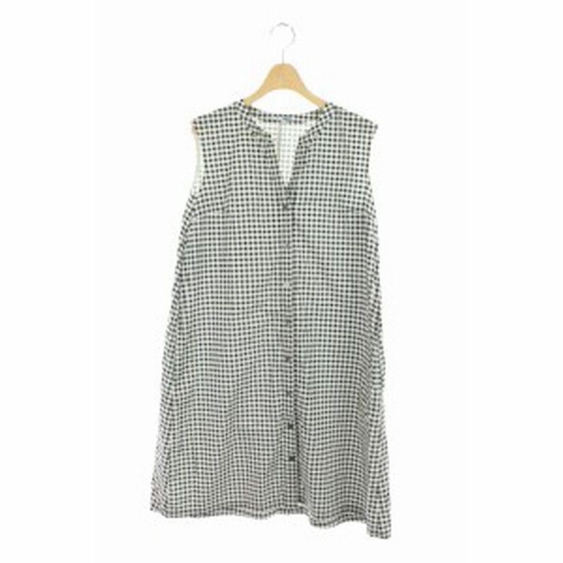中古 23区 オンワード樫山 Ratti ワンピース ひざ丈 ギンガムチェック ノースリーブ 38 白 黒 Kn Os レディース 通販 Lineポイント最大1 0 Get Lineショッピング