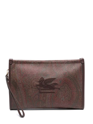ETRO - Essential paisley-print clutch bag - women - Cotton/Polyester/Polyester - One Size - Brown