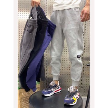 2025春秋新款小腳運動褲男士潮流拼接九分休閑褲網紅同款小腳衛褲