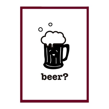 Beer 1個  30 x 40cm  木色