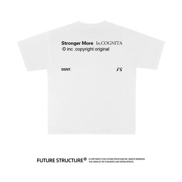 未來結構夏季簡約字母印花短袖T恤男女潮流休閑百搭重磅半袖體恤