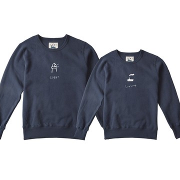 skov 燈塔  秋冬新款 圓領加絨衛衣 純棉情侶裝休閒文藝