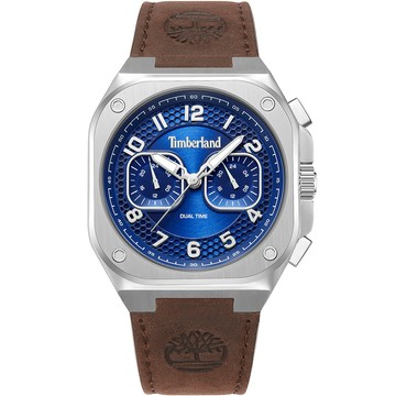 Timberland 天柏嵐 MACKINAC系列 冒險精神 兩地時間方形腕錶 手錶-藍 TDWGF0055003