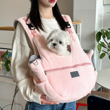 【ParisDog】絨毛舒適半月寵物前背包 (寵物背包 寵物外出包)