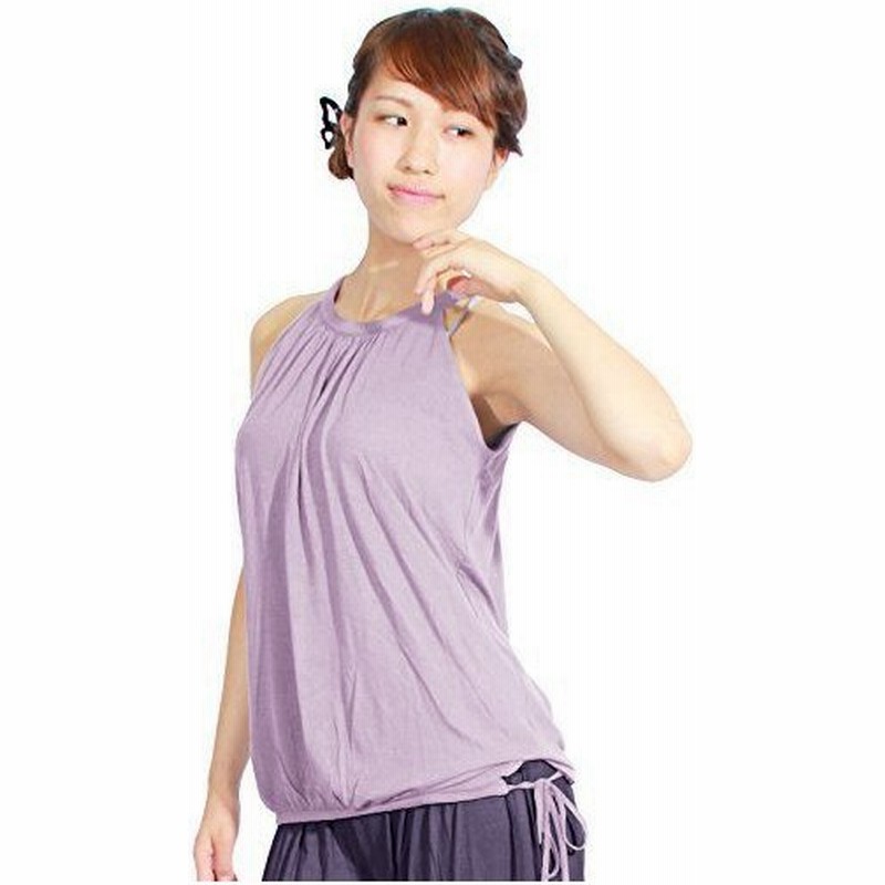 ヨガウェア トップス ドレープアメリカンスリーブ カップ付 タンクトップ ラベンダー パネットワン Pane T One 通販 Lineポイント最大get Lineショッピング