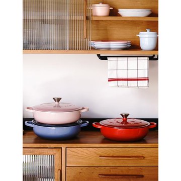 特惠出口琺瑯鑄鐵鍋具紅色燉鍋奶鍋煎鍋清倉白內烤盤烘焙焗