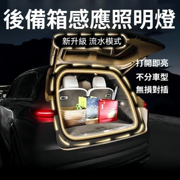 隔日達 流光氛圍燈【多彩選擇】汽車冰藍後備箱照明氛圍燈尾箱燈帶車內改裝led免接綫自動感應12V