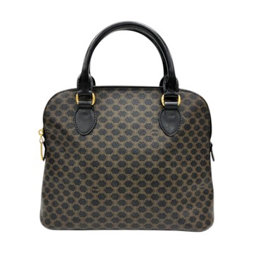 CELINE 賽琳 棕色 Macadam 帆布 Dome 貝殼包 手提包 DM00/1 【二手名牌BRAND OFF】