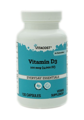 Vitacost Vitamin D3 as Cholecalciferol 100 mcg (4000 IU) - 100 Capsules