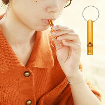 鋁合金求生哨鑰匙圈 救生哨 登山哨 教練哨 裁判哨 高音哨 地震 求生 防狼 小哨子【FF075】99750走走去旅行