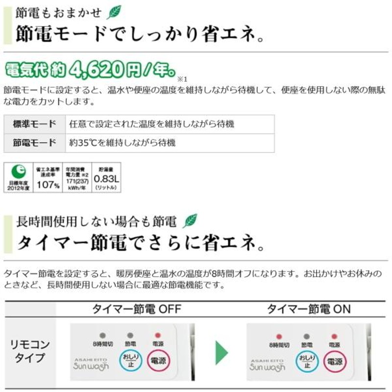 売れ筋オススメ 【自分で取付簡単】サンウォッシュ 温水洗浄便座 瞬間式 リモコン 脱臭機能付き 温水便座 アサヒ衛陶 アサヒ 水道直結式 DLN  温水洗浄便座