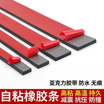 🔥臺灣出🔥自粘橡膠條扁條防滑橡膠墊玻璃減震墊片緩衝條耐磨抗震背膠橡膠條 自粘橡膠條 扁條 橡膠實心條 HELE