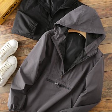 王炸！版型太到位！高街風！秋冬男套頭半拉鏈廓形外套潮男夾克男