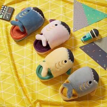 鯊魚兒童拖鞋女室內家居家用卡通防滑可愛棉拖鞋男童軟底保暖秋冬