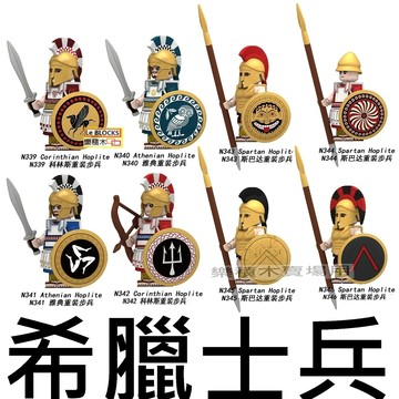 2994樂積木【現貨+預購】第三方 希臘士兵Z100~Z107 斯巴達 重裝步兵 科林斯雅典盾牌長槍古代軍事戰場
