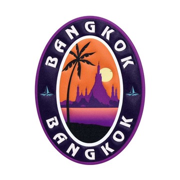 Globe-Trotter 旅行城市系列皮革行李箱貼紙-Bangkok