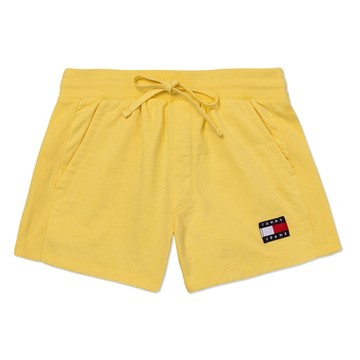 TOMMY 熱銷貼布大Logo運動休閒棉短褲(女)-黃色