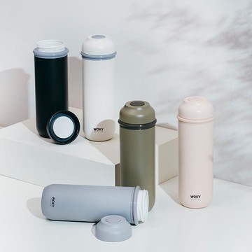 真瓷系列-輕量隨行陶瓷保溫瓶400ML(升級版)-5色可選 灰色