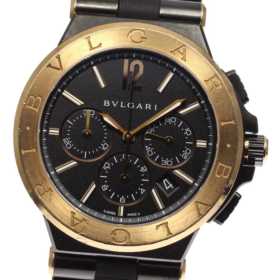 ブルガリ BVLGARI ディアゴノ セラミック DG42SCCH クロノグラフ 自動巻き デイト 腕時計 SS シルバー日付表示文字盤カラー -  腕時計(アナログ)