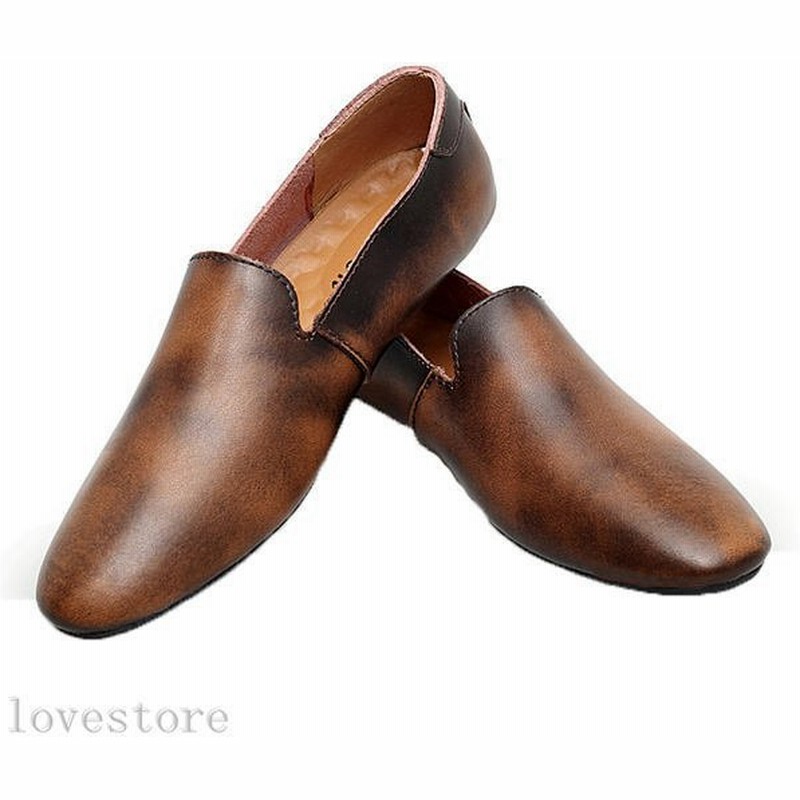 本革 ドライビングシューズ スリッポン メンズ ユーズド加工 通気性 四季通用 大きい カジュアル 革靴 フラット 無地 フラット 黒 通販 Lineポイント最大0 5 Get Lineショッピング