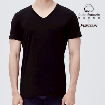 【棉花共和國品牌館】Function舒爽清新快乾涼感衣V領短袖衫(日本涼感 輕薄排汗 男上衣)
