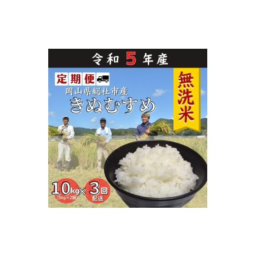 ふるさと納税 岡山県 総社市 令和5年産＜無洗米＞総社市産きぬむすめ　10kg〔3回配送〕23-036-003