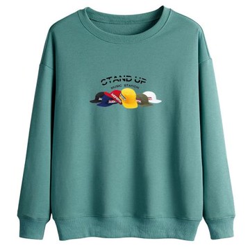 衛衣女圓領加絨加厚韓版寬松大碼百搭外套上衣ins潮2025春秋新款