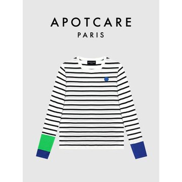 【新品】法國APOTCARE官網 撞色條紋寬松針織衫女2025秋季打底衫