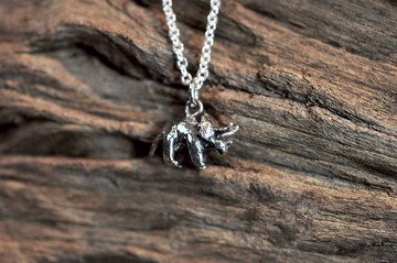 二毛銀【童年趣味-三角龍立體實心-項鍊】銀