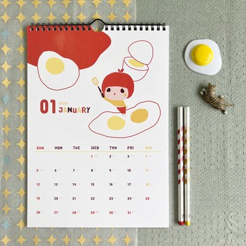 2025插畫掛曆 / 年曆 / 月曆 / 五個翅膀 / 歐嗨喲! / A4大小