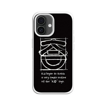 iPhone 16 SolidX 白 - KID - KID笑臉-草稿素描款
