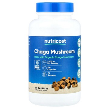 Nutricost, 白樺茸，1000 毫克，150 粒膠囊（每粒膠囊 500 毫克）