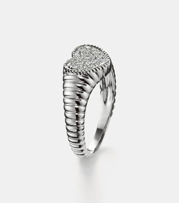 Yvonne Léon Baby 9kt white gold pinky ring with diamonds