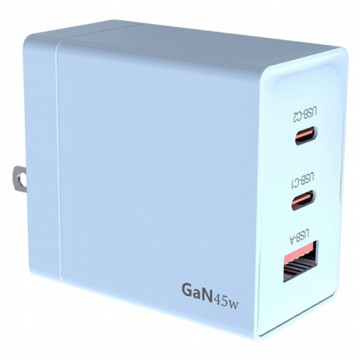 VOORCA 3孔GaN 充電頭 45W VO45WB-2C1A  淺藍色  1個
