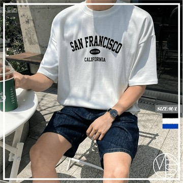 【MKST.STUDIO】🇰🇷 韓系 SAN FRANCISCO 英文 短TEE 舊金山 男生上衣 韓系短袖 短T 短袖